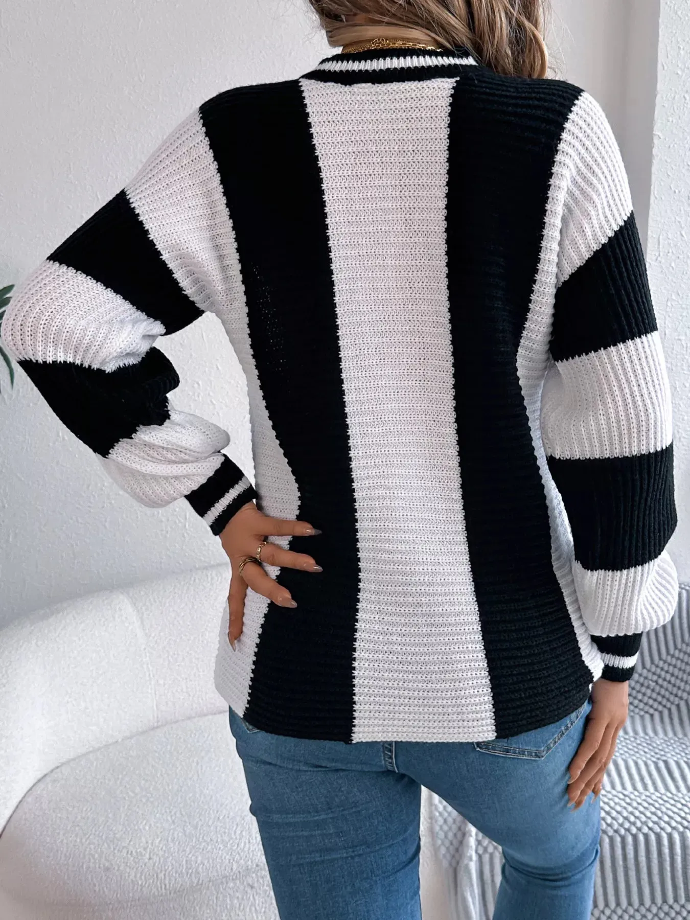 Color Block Round Neck Sweater sold by Unique Kulture product image thumbnail 2