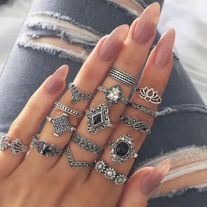 15 Piece Alloy Vintage Ring Set sold by Unique Kulture