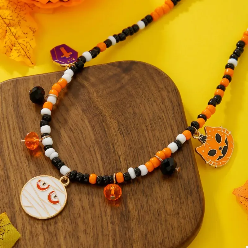 Halloween Charm Beaded Necklace sold by Unique Kulture