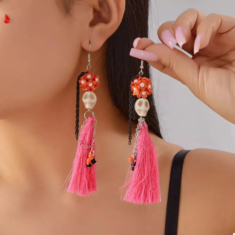 Halloween Ghost Tassel Drop Earrings sold by Unique Kulture