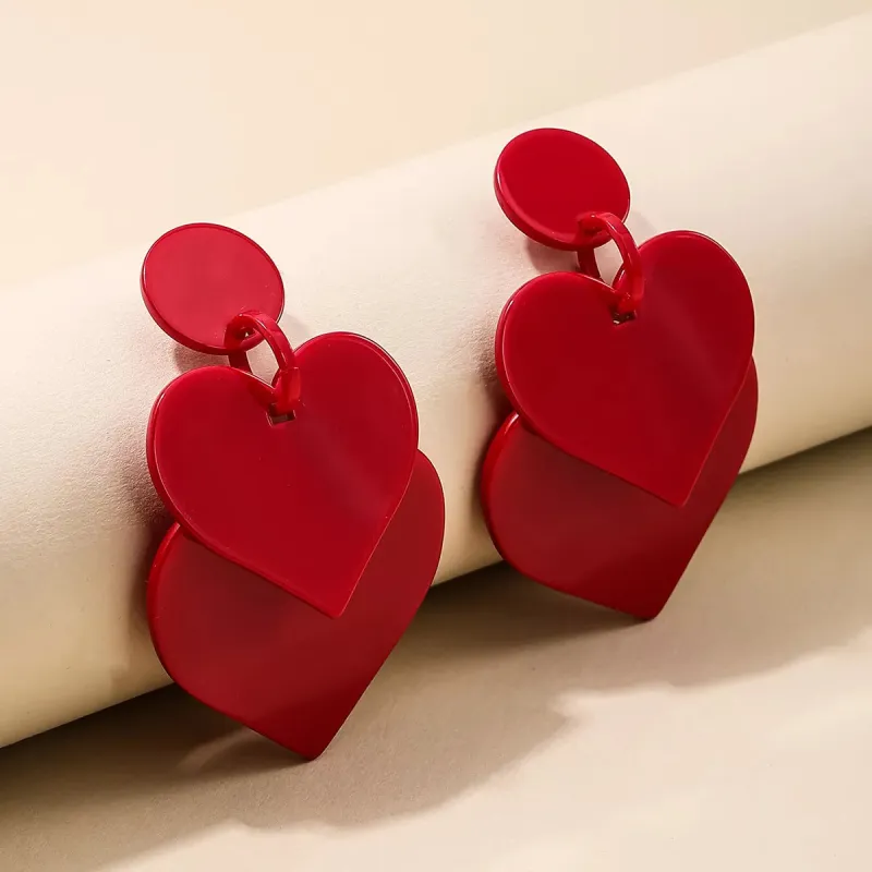 Acrylic Heart Drop Earrings sold by Unique Kulture