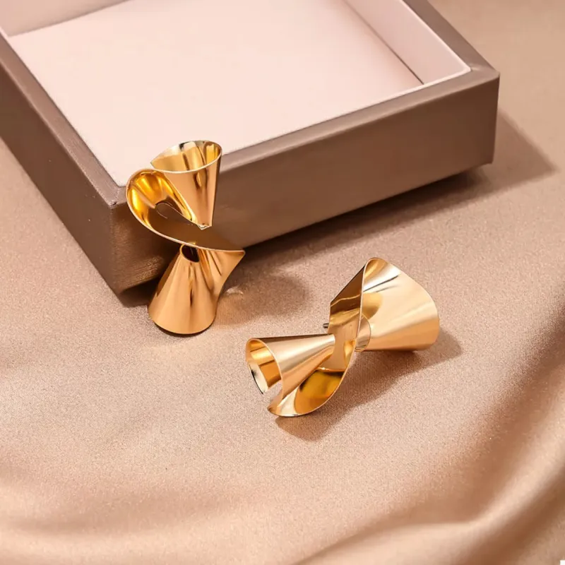 18K Gold-Plated Twist Earrings made by Trendsi