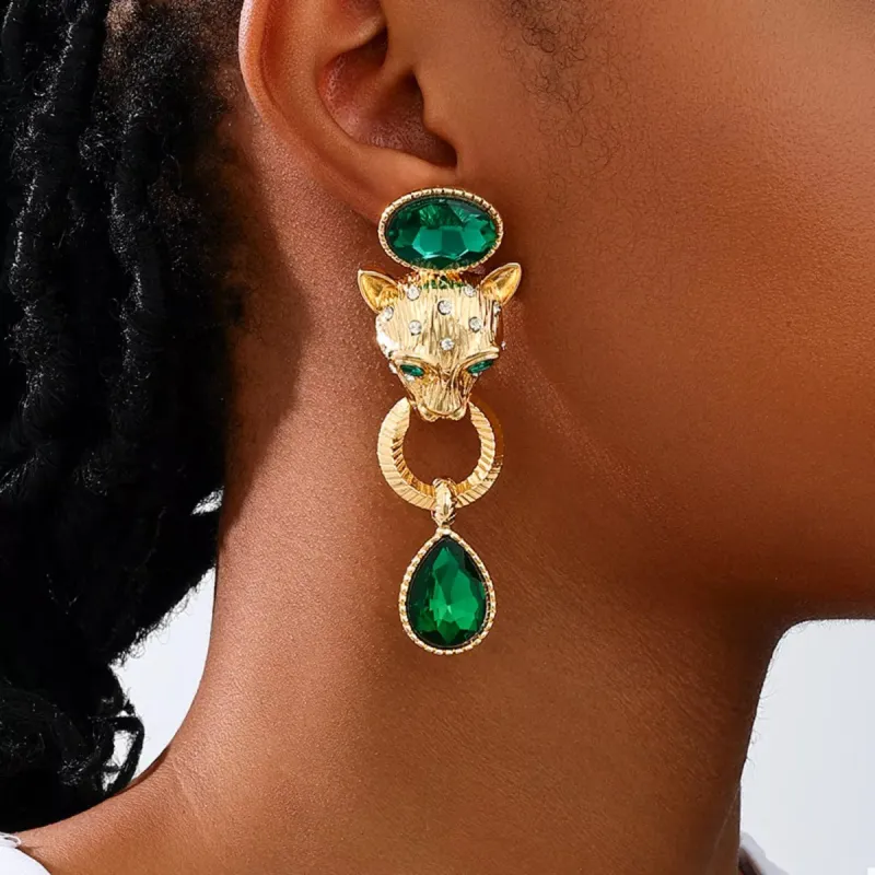 18K Gold-Plated Leopard Teardrop Earrings sold by Unique Kulture