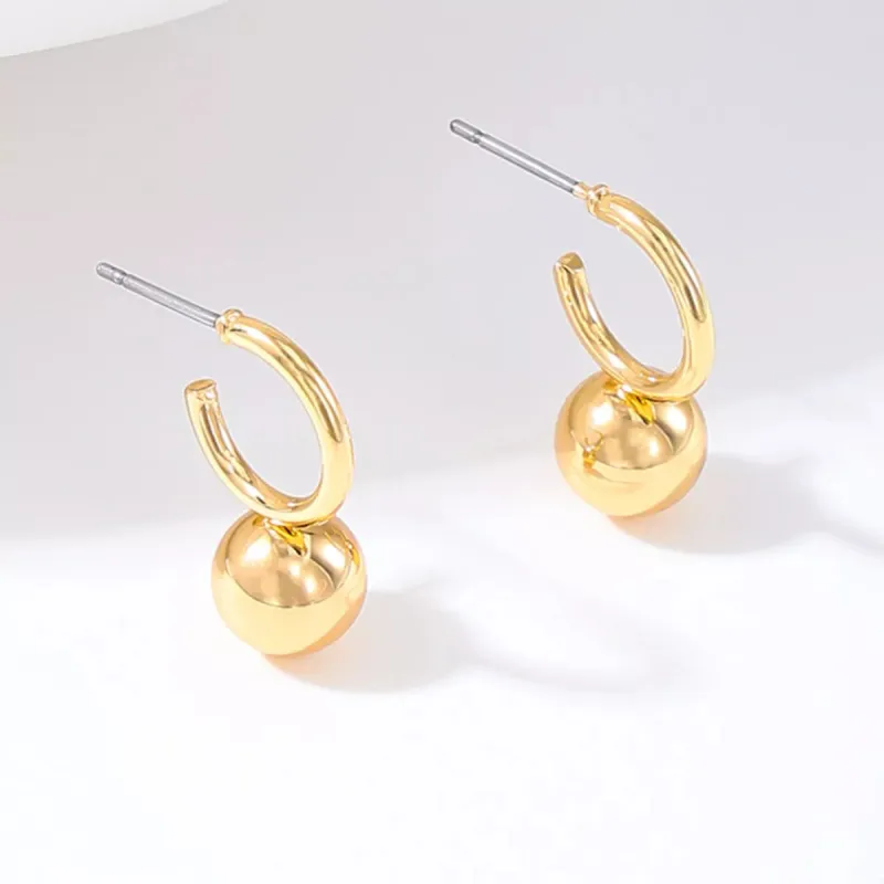 18K Gold-Plated Ball Hoop Earrings sold by Unique Kulture