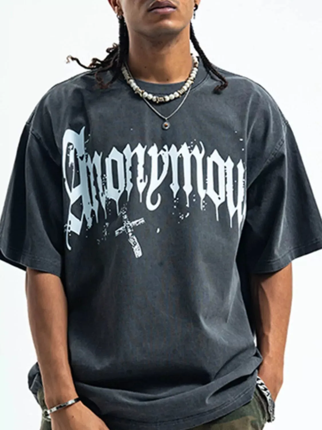 Men's Letter Round Neck Half Sleeve T-Shirt sold by Unique Kulture product image thumbnail 2