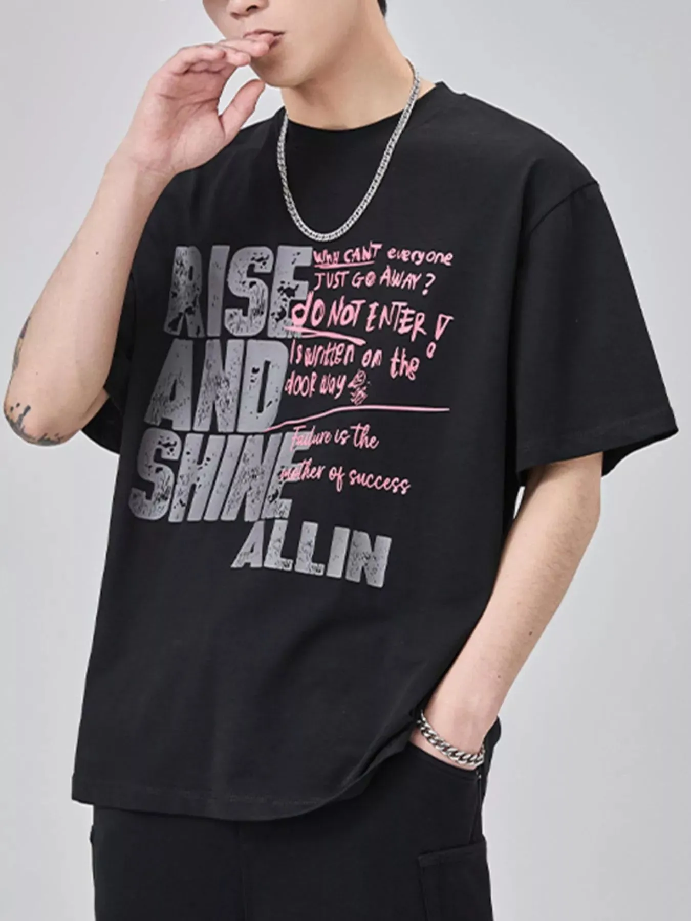 Men's Plus Size Graphic Round Neck Short Sleeve T-Shirt sold by Unique Kulture product image thumbnail 3