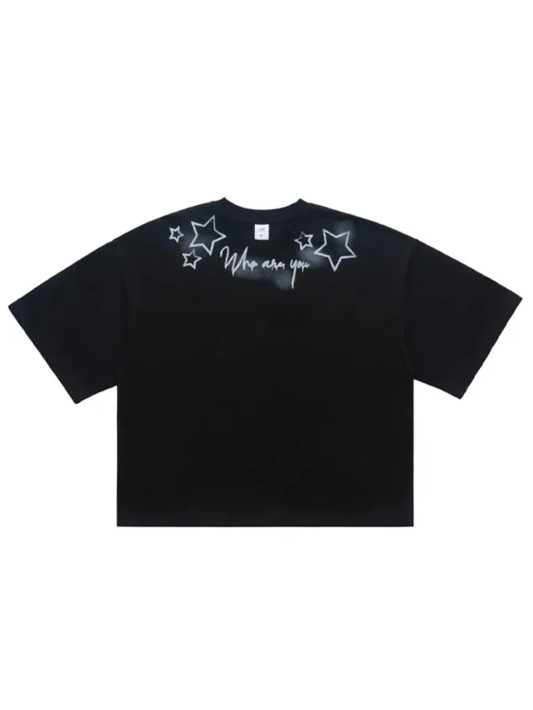 Men's Who Are You Star Graphic Round Neck T-Shirt sold by Unique Kulture