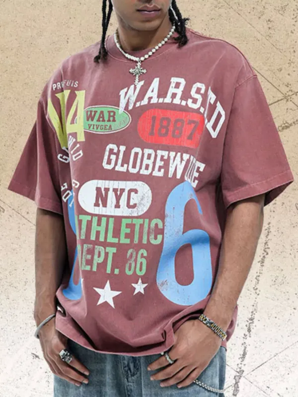 Men's Graphic Round Neck Short Sleeve T-Shirt made by Trendsi