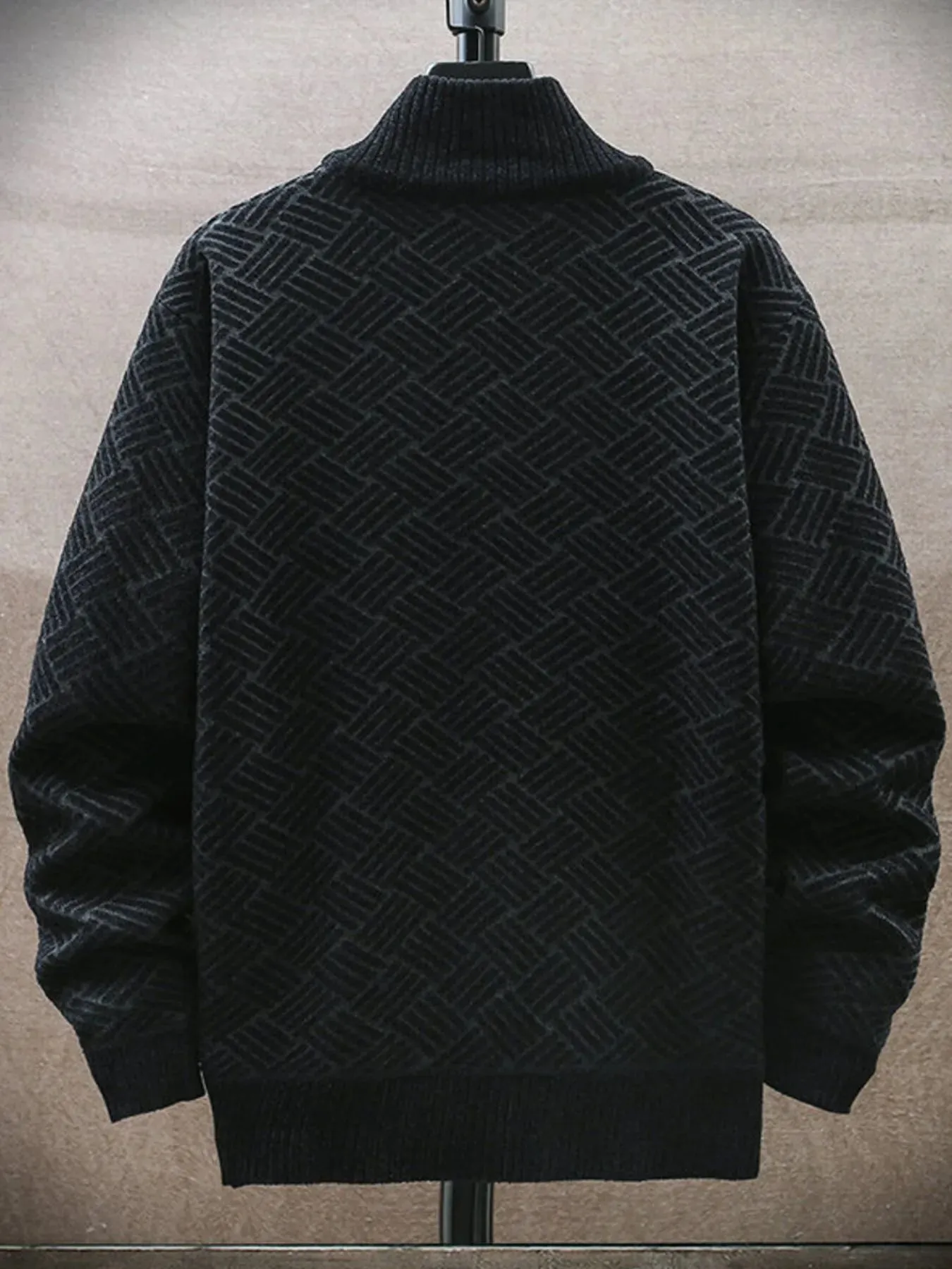 Men's Plus Size Zip Up Long Sleeve Cardigan sold by Unique Kulture product image thumbnail 4