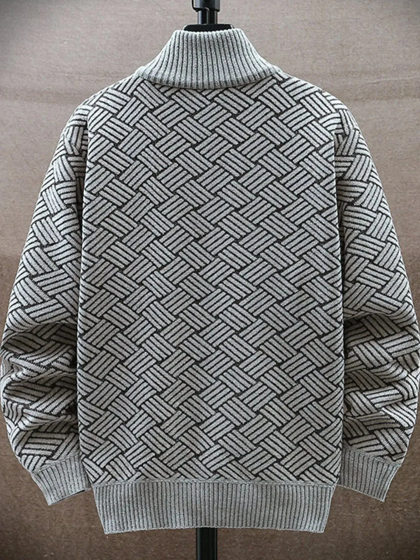 Men's Plus Size Zip Up Long Sleeve Cardigan sold by Unique Kulture product image thumbnail 2