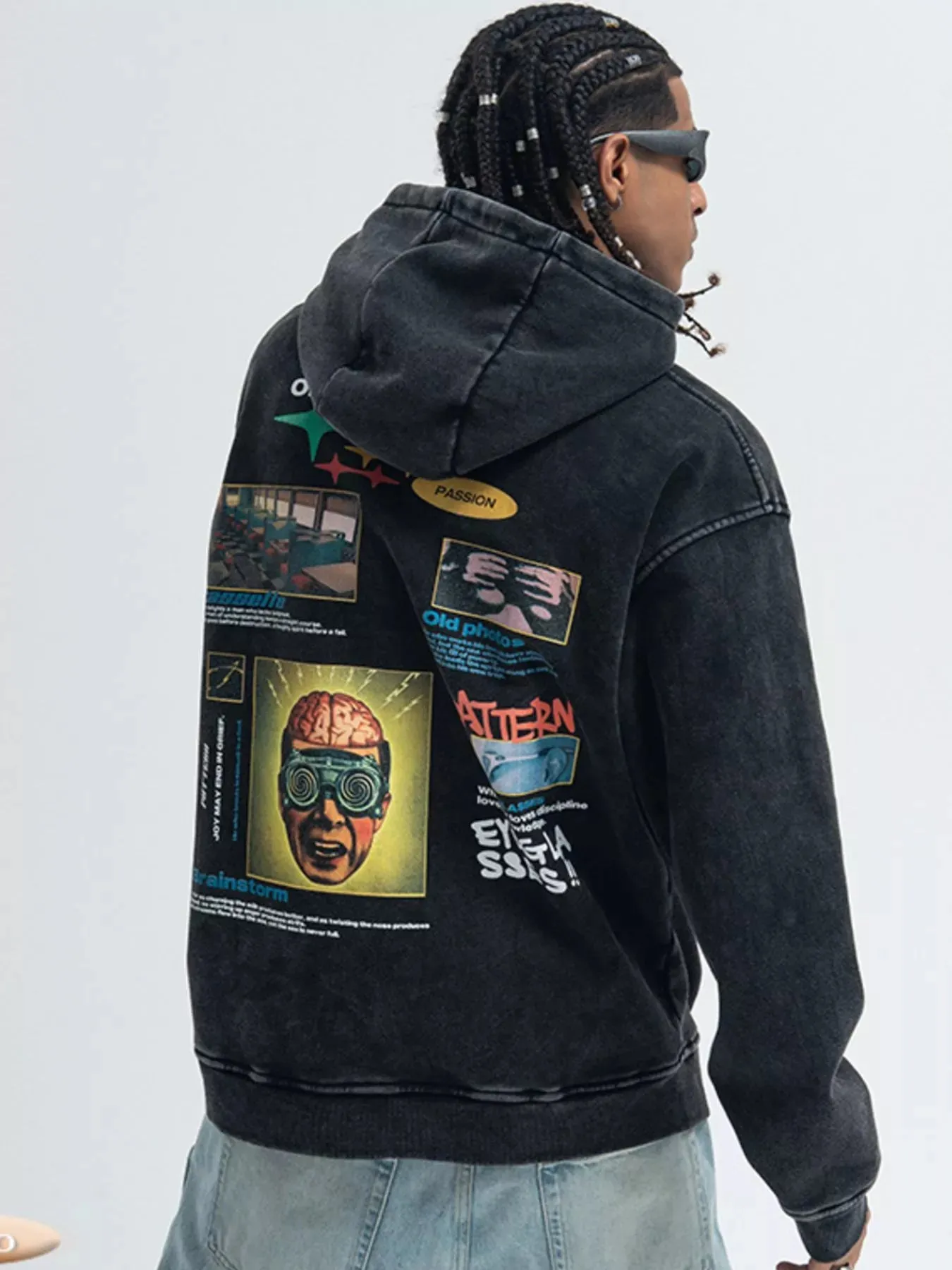 Men's Graphic Back Long Sleeve Hoodie sold by Unique Kulture product image thumbnail 3