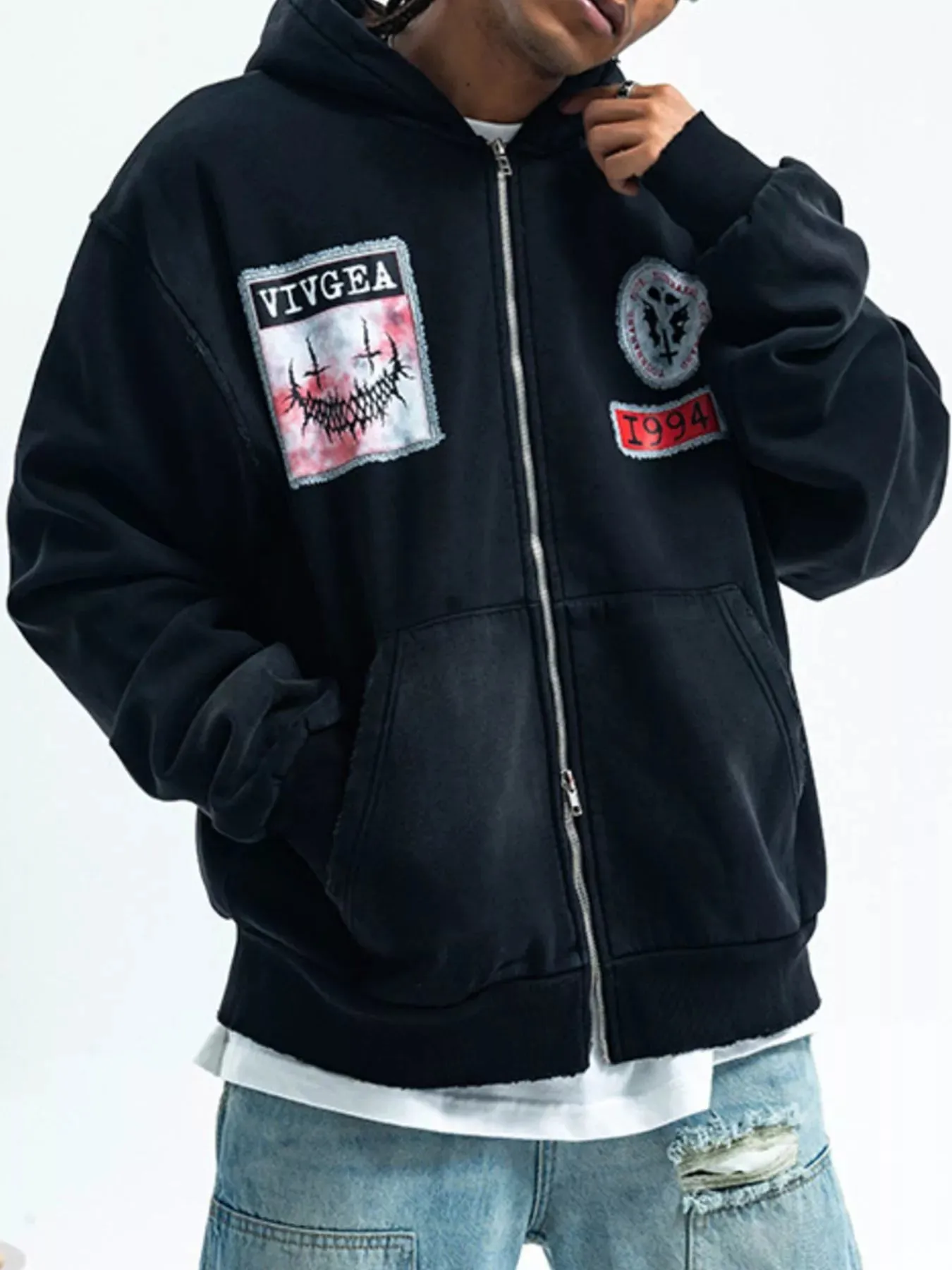 Men's Zip Up Long Sleeve Hoodie sold by Unique Kulture