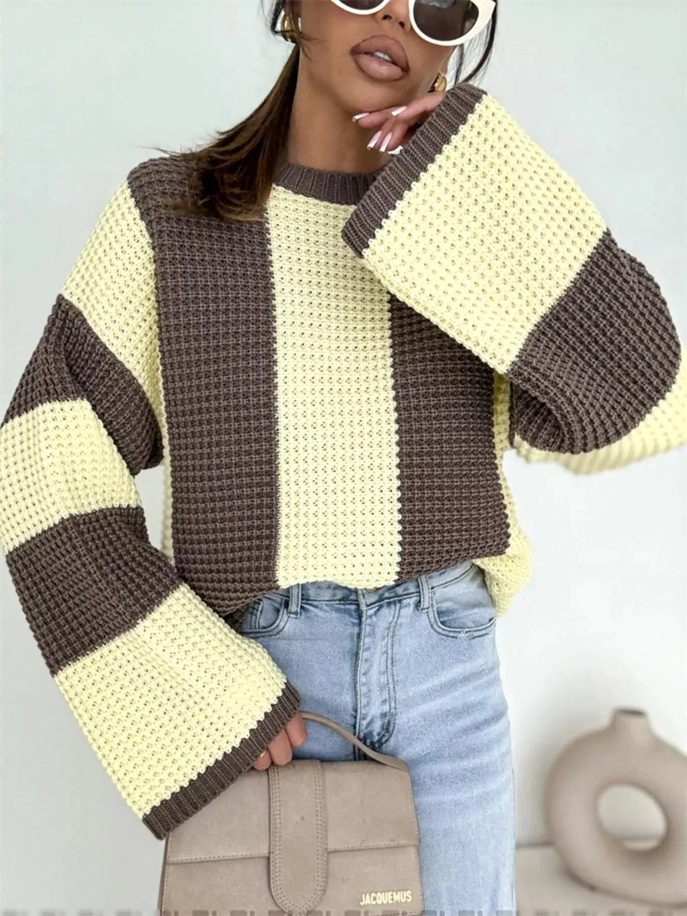 Color Block Long Sleeve Sweater sold by Unique Kulture product image thumbnail 4