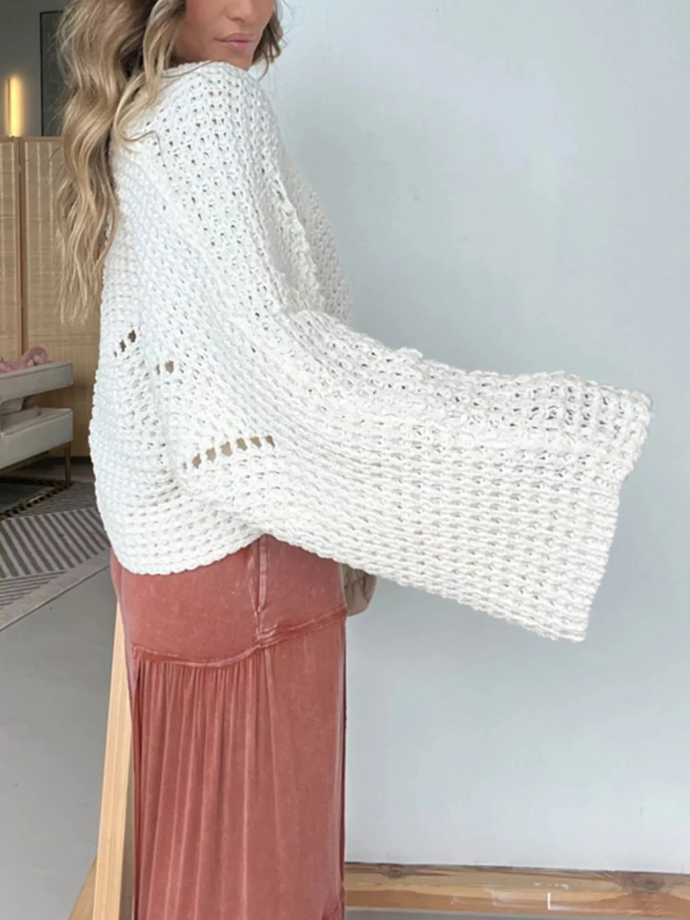 Openwork Batwing Sleeve Sweater sold by Unique Kulture product image thumbnail 3