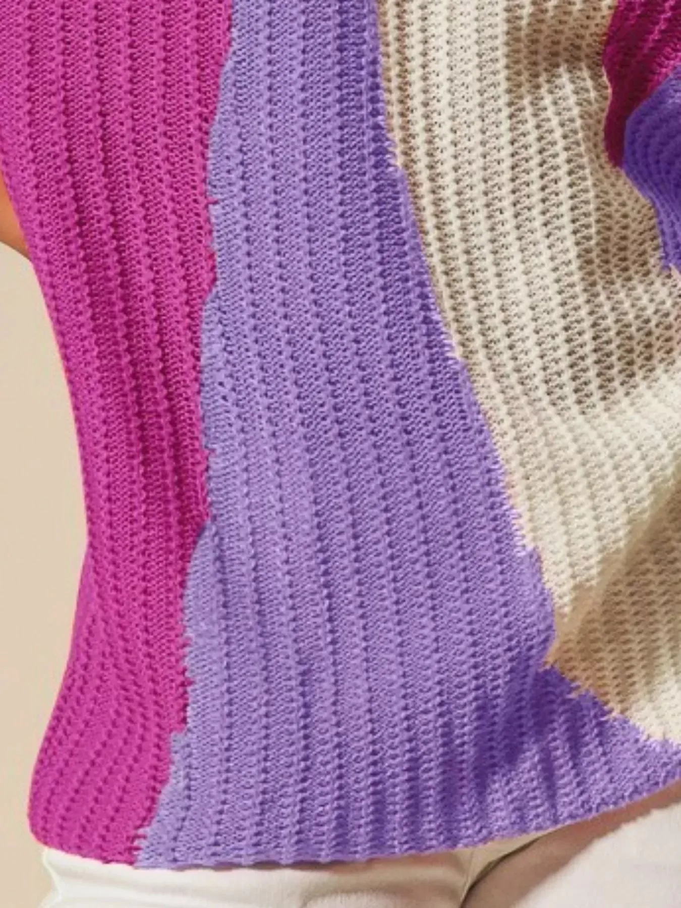 SO ME Boat Neck Multi Colored Lightweight Sweater Top sold by Unique Kulture product image thumbnail 3