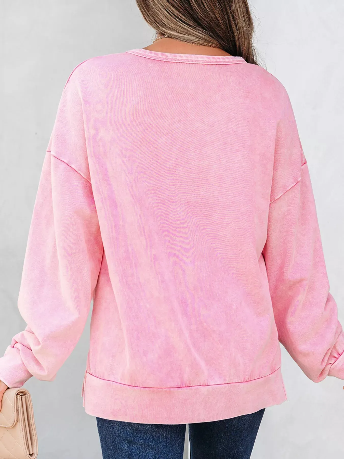 Mineral Wash Bow Patchwork Sweatshirt sold by Unique Kulture product image thumbnail 3