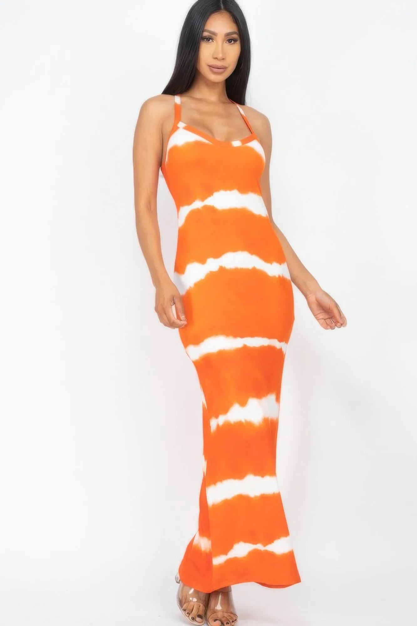 Stripe Tie-dye Printed Maxi Dress sold by Unique Kulture product image thumbnail 4