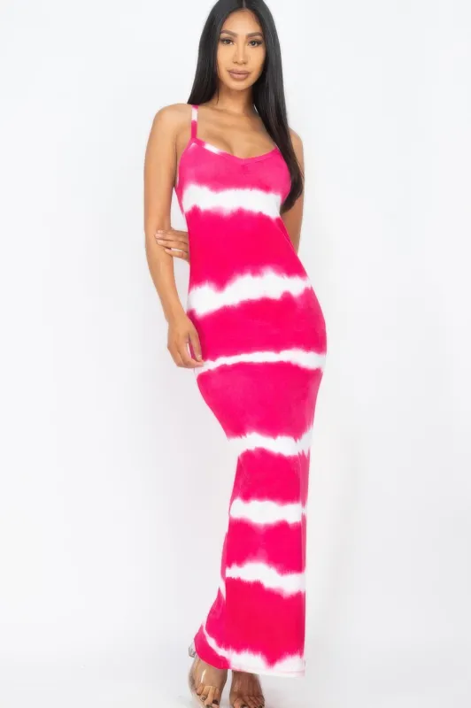 Stripe Tie-dye Printed Maxi Dress sold by Unique Kulture