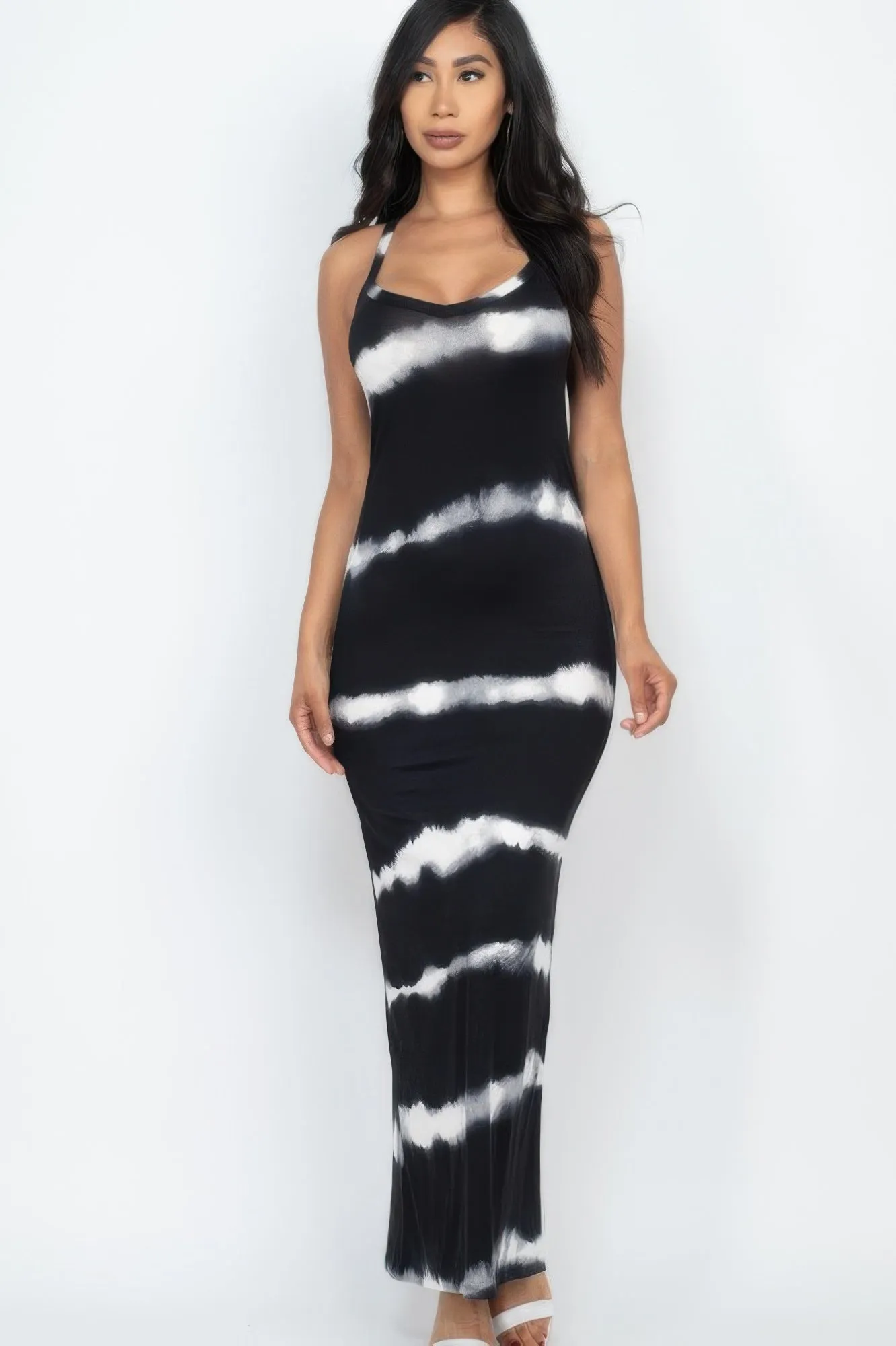 Stripe Tie-dye Printed Maxi Dress sold by Unique Kulture product image thumbnail 2