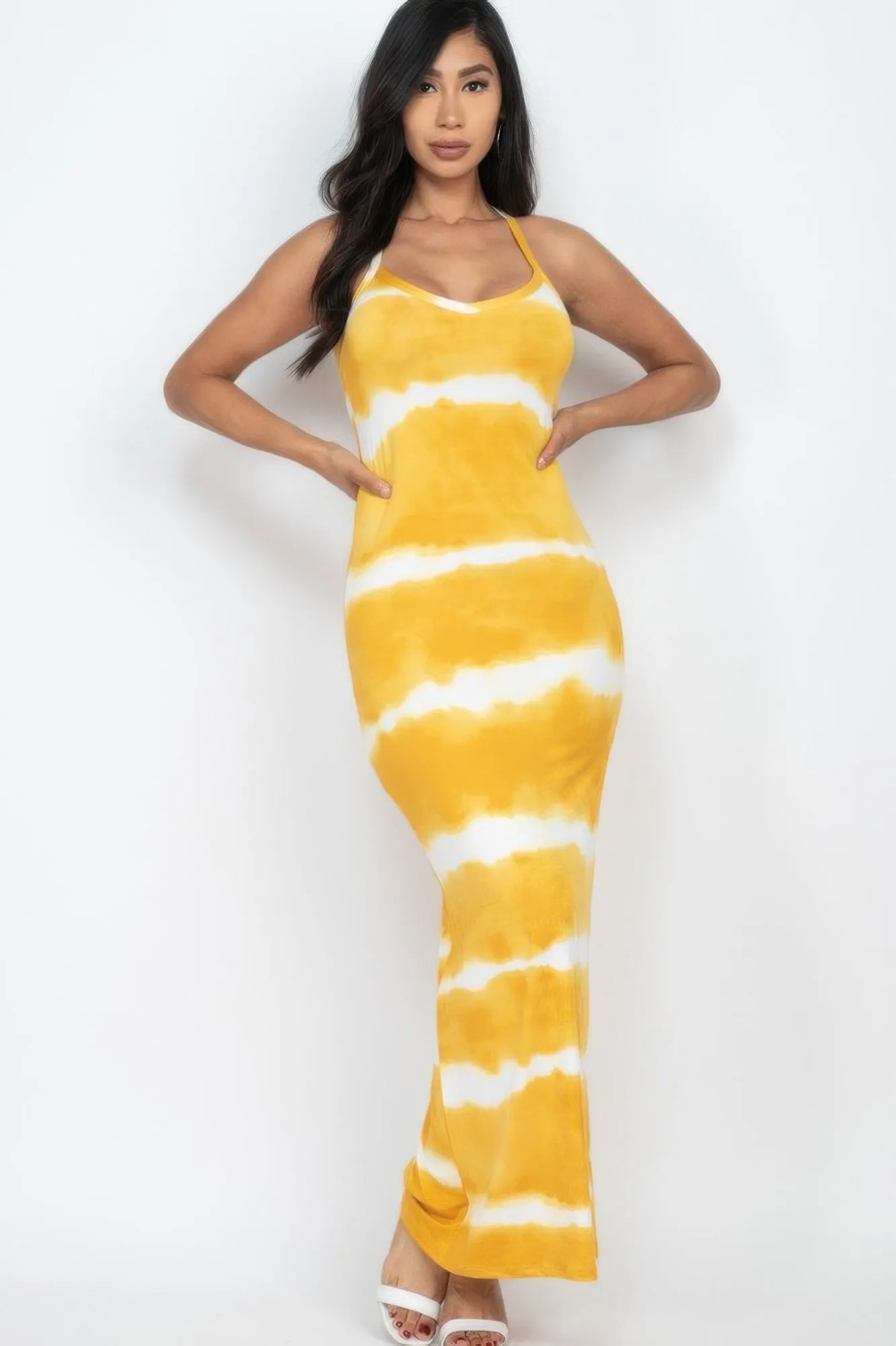 Stripe Tie-dye Printed Maxi Dress sold by Unique Kulture product image thumbnail 3