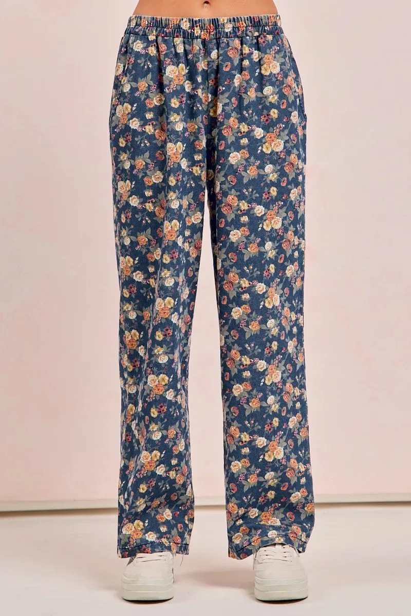 BiBi Washed Floral Print Wide Leg Jeans sold by Unique Kulture product image thumbnail 5