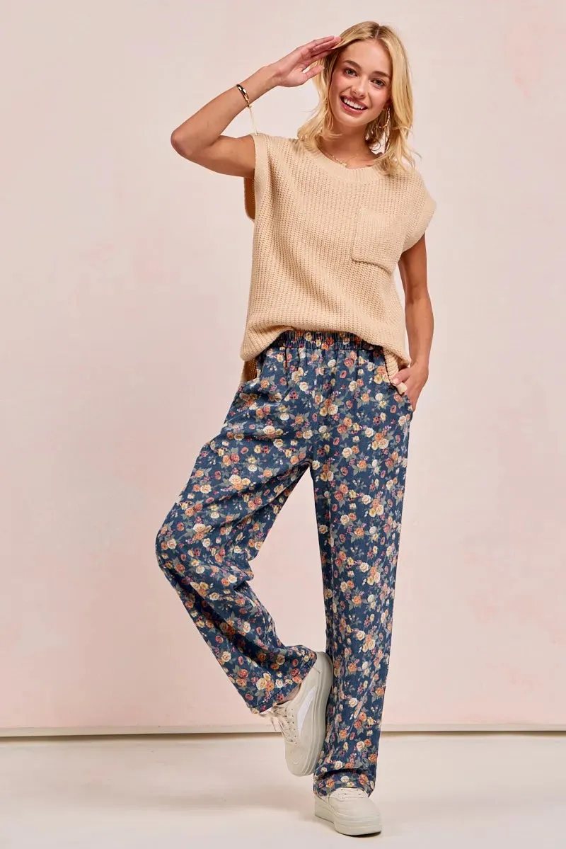 BiBi Washed Floral Print Wide Leg Jeans sold by Unique Kulture product image thumbnail 2