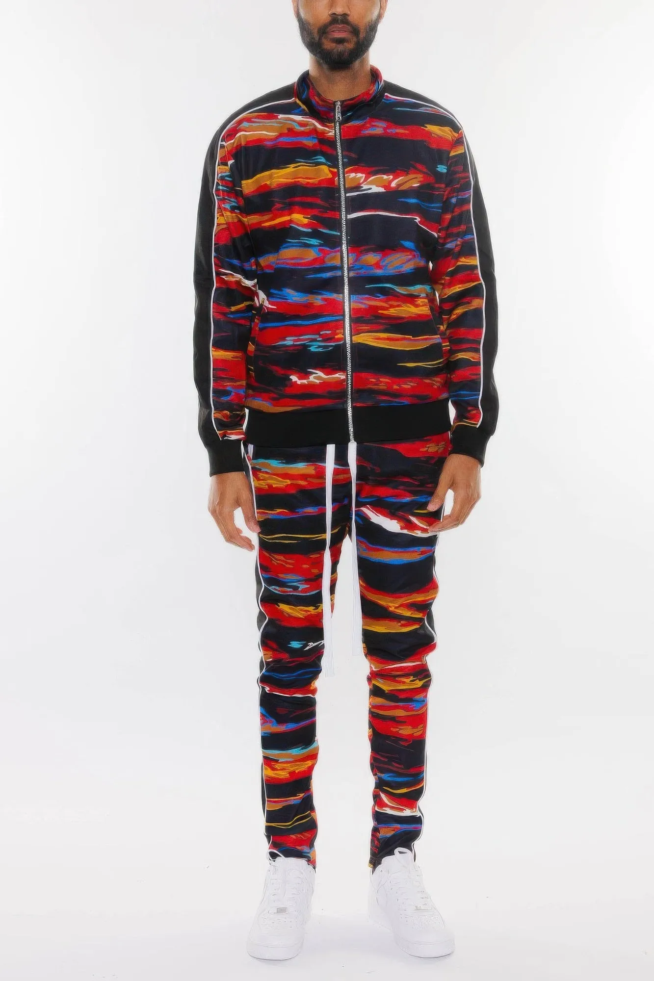 Mens Print Full Zip Track Suit Set sold by Unique Kulture