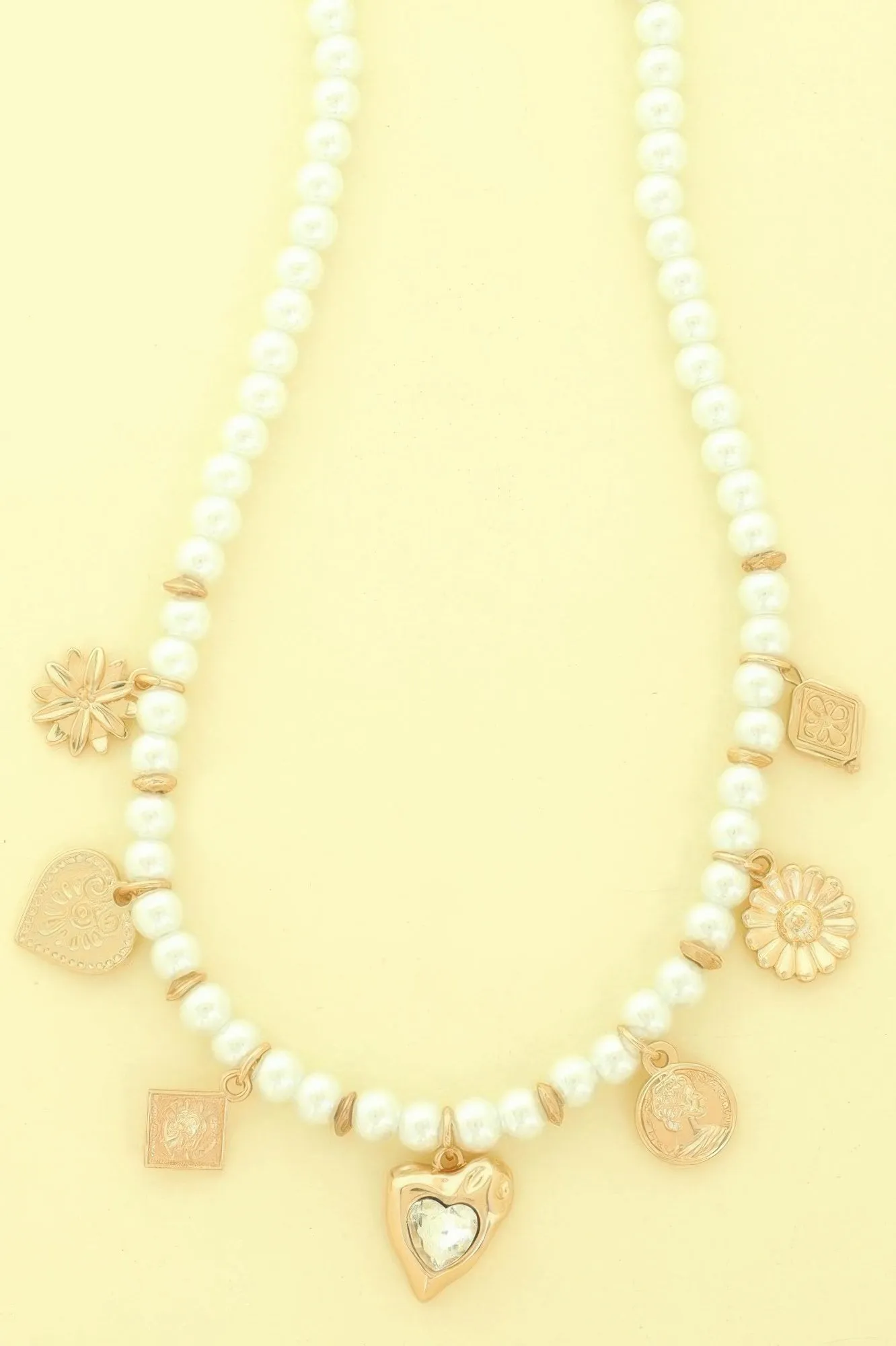 Pearl Bead Charm Necklace sold by Unique Kulture