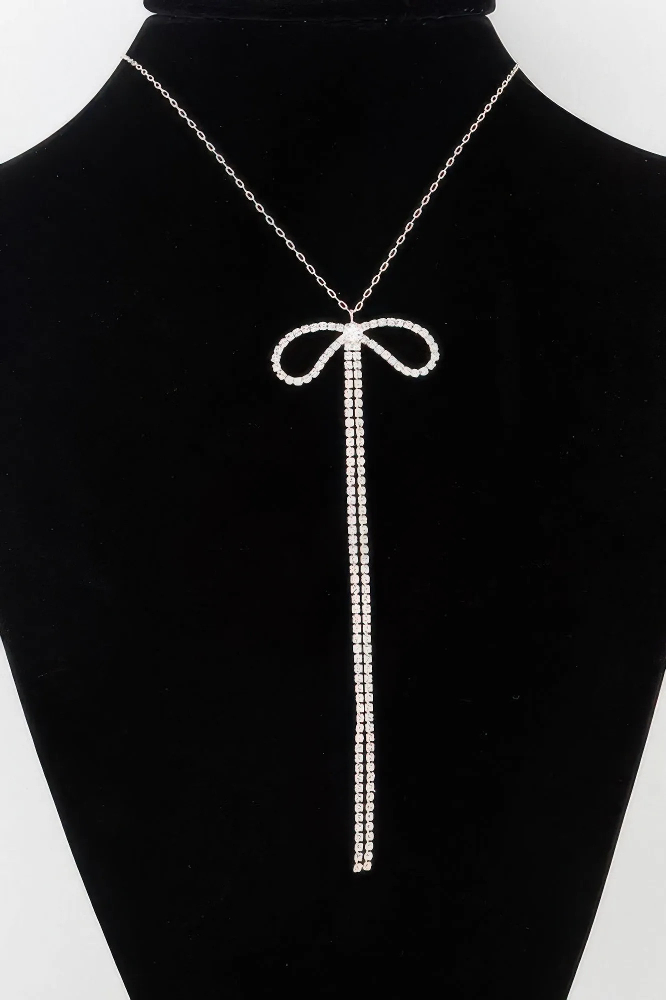 Rhinestone Bow Necklace sold by Unique Kulture