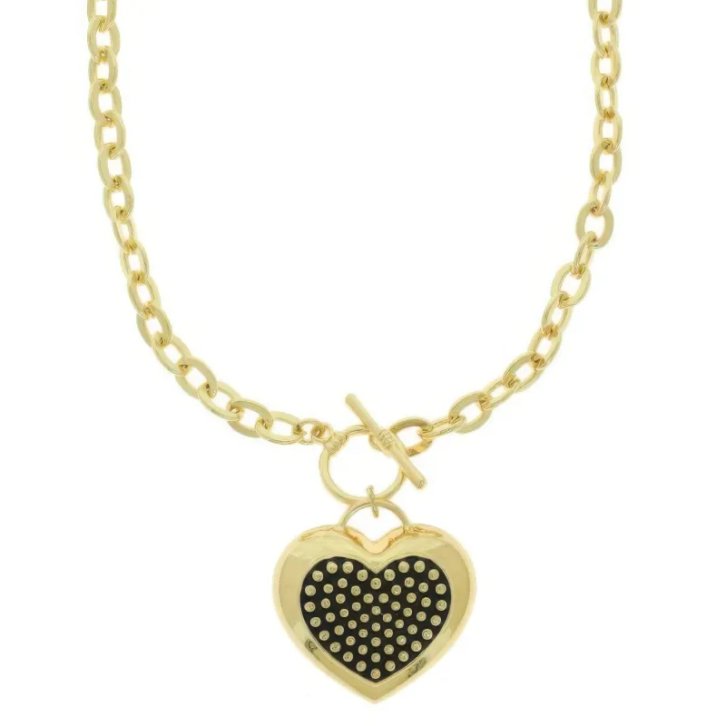 Western Bubble Pave Heart Pendant Necklace made by Unique Kulture