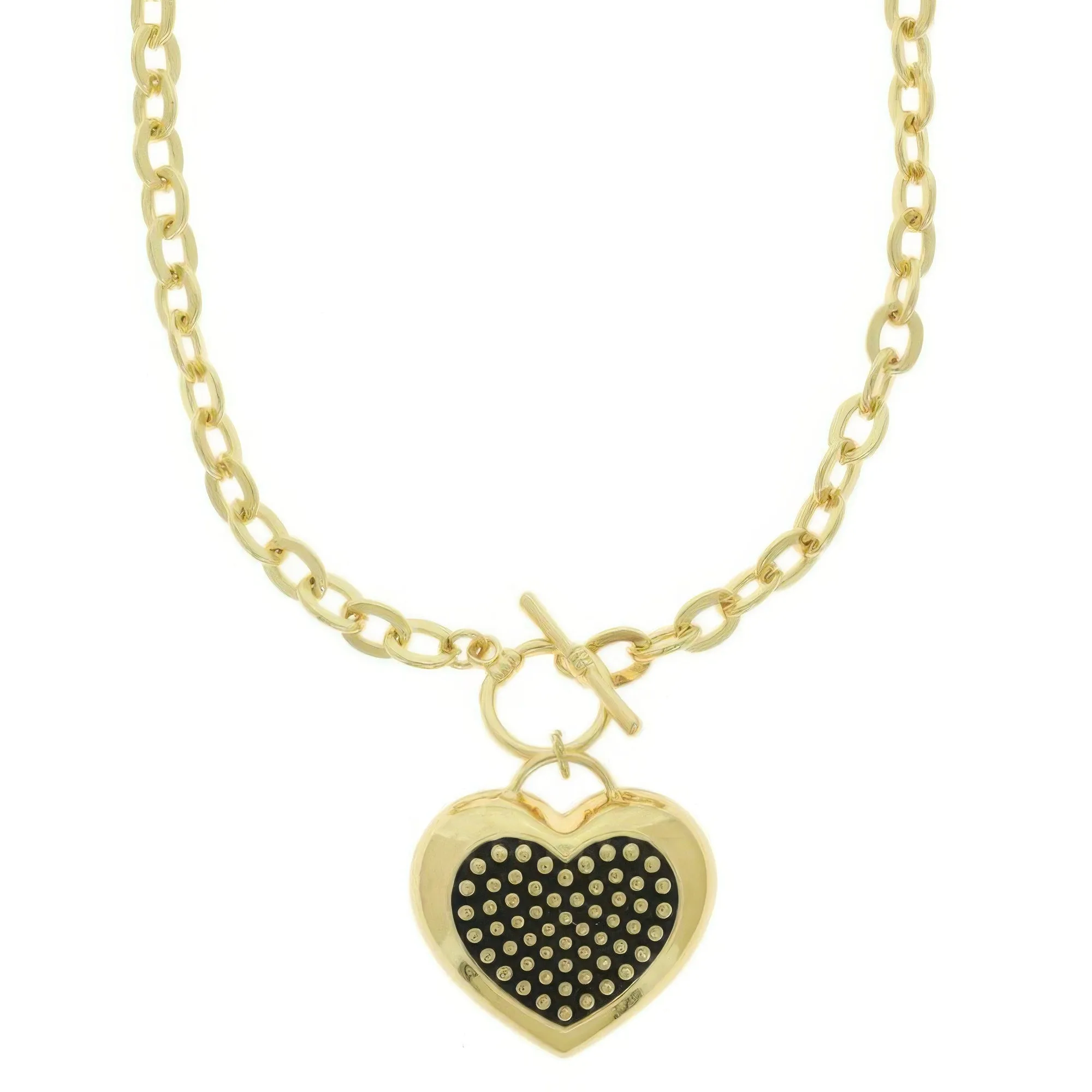 Western Bubble Pave Heart Pendant Necklace sold by Unique Kulture