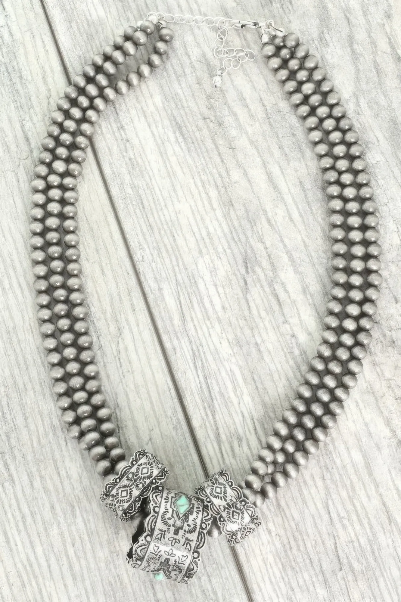 Western Navajo Barrel Pendant Beaded Necklace sold by Unique Kulture