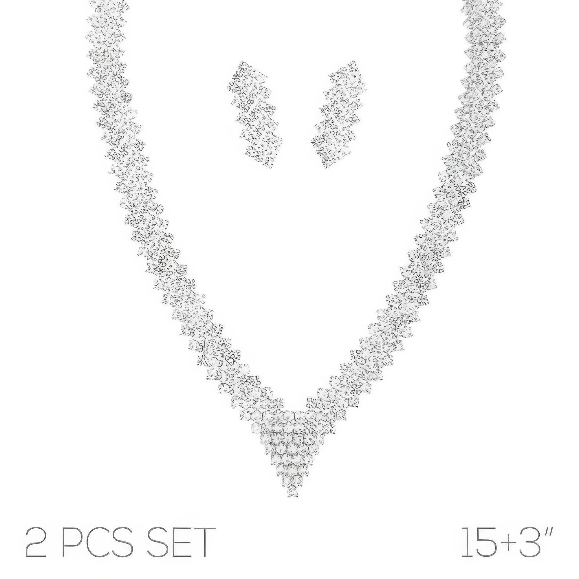 Crystal Rhinestone V-shape Necklace Set sold by Unique Kulture product image thumbnail 2