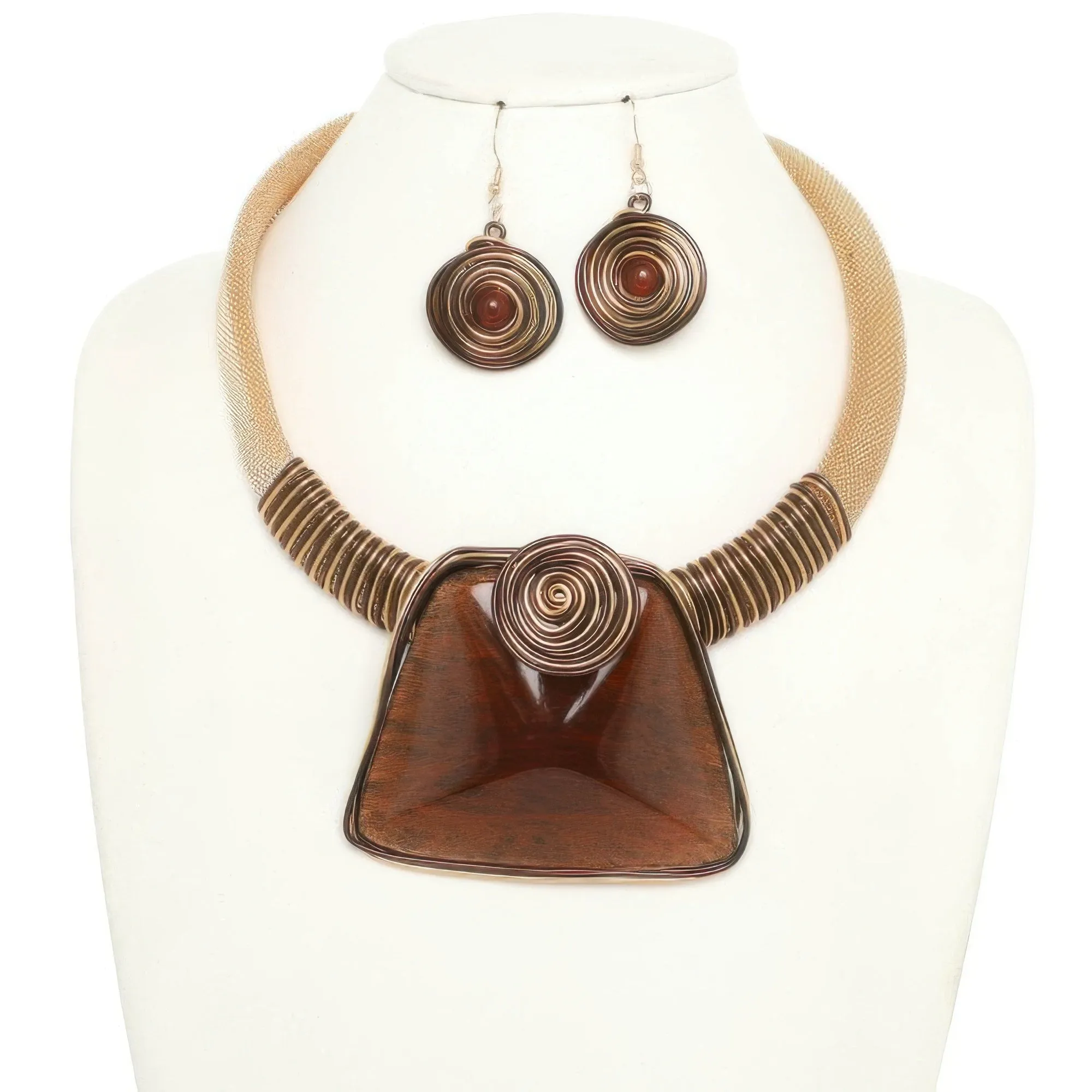 Spiral Stone Necklace Set sold by Unique Kulture