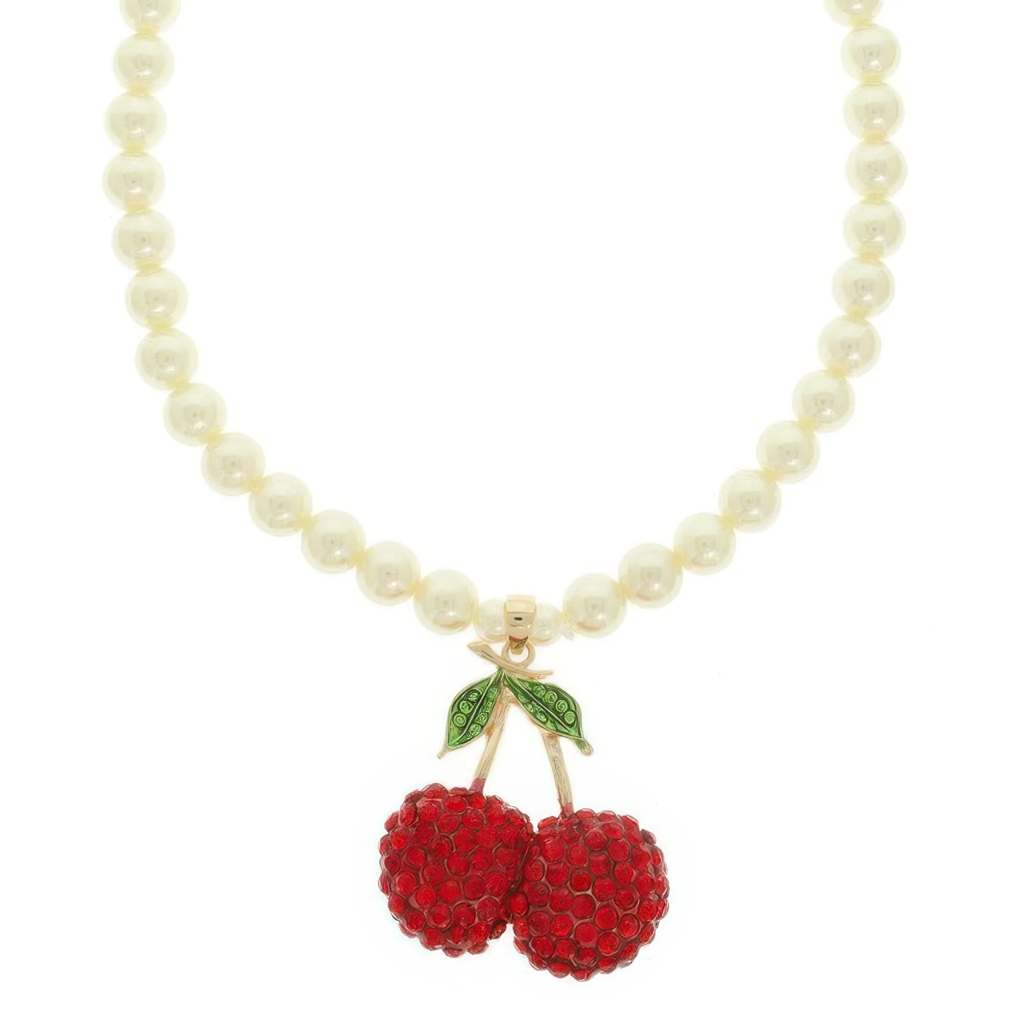 Red Cherry Pendant Pearl Necklace sold by Unique Kulture product image thumbnail 2