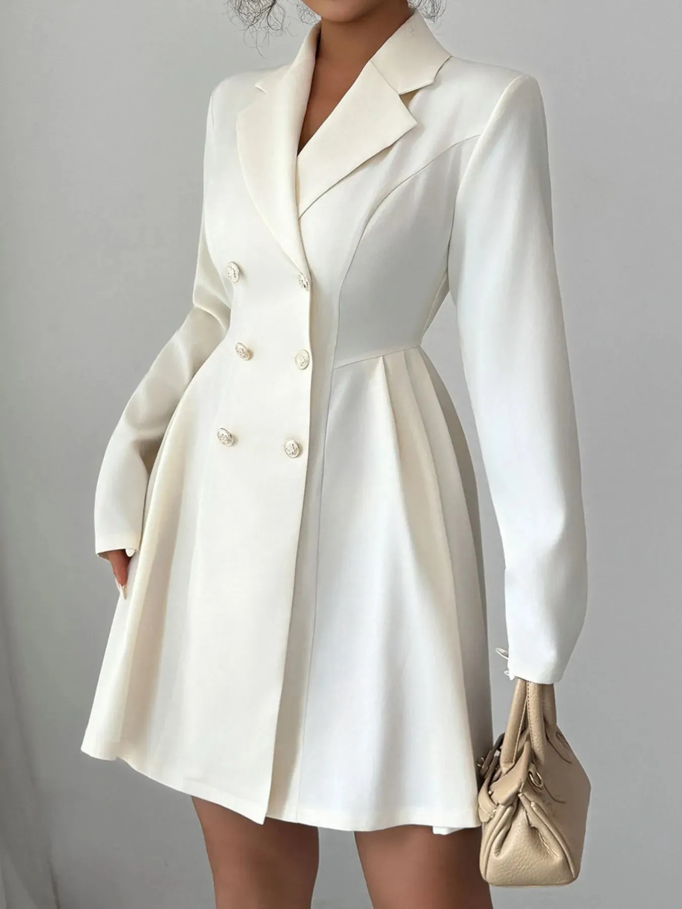 Double-Breasted Blazer Dress with Pleated Detail sold by Unique Kulture product image thumbnail 5