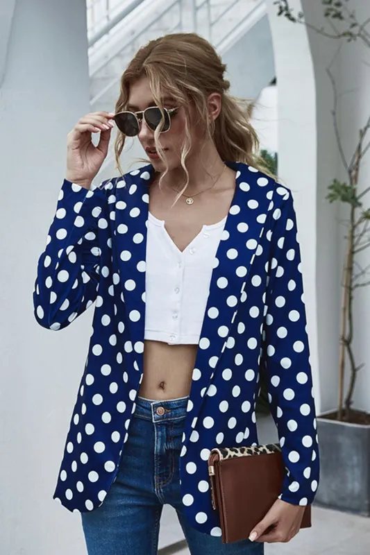 Polka Dot Long Sleeve Blazer sold by Unique Kulture