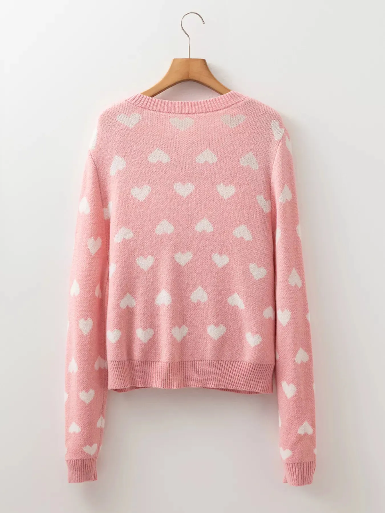 Heart Pattern Button Front Cardigan sold by Unique Kulture product image thumbnail 4