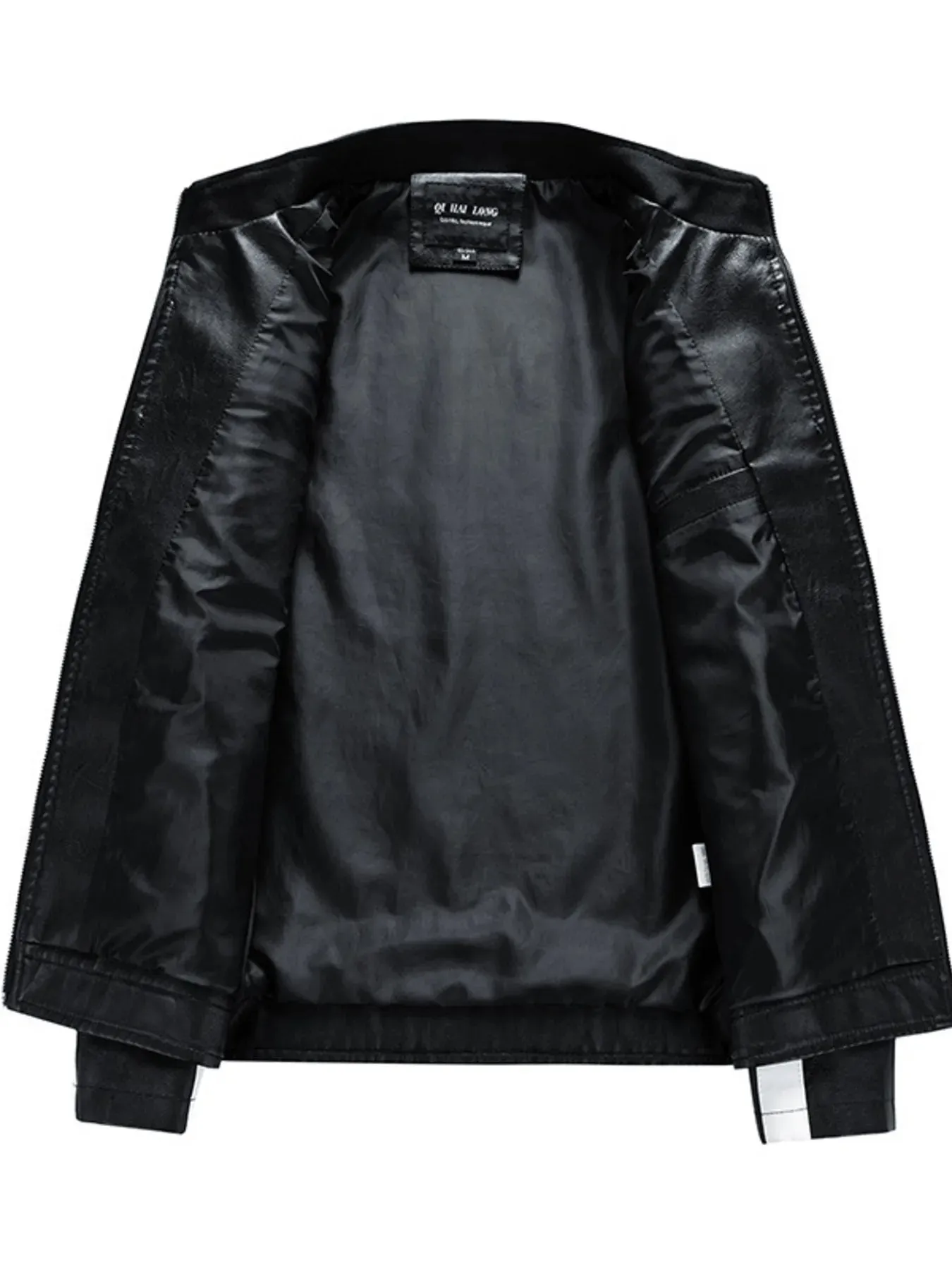 Men's Plus Size Zip Up Long Sleeve Contrast Jacket sold by Unique Kulture product image thumbnail 3