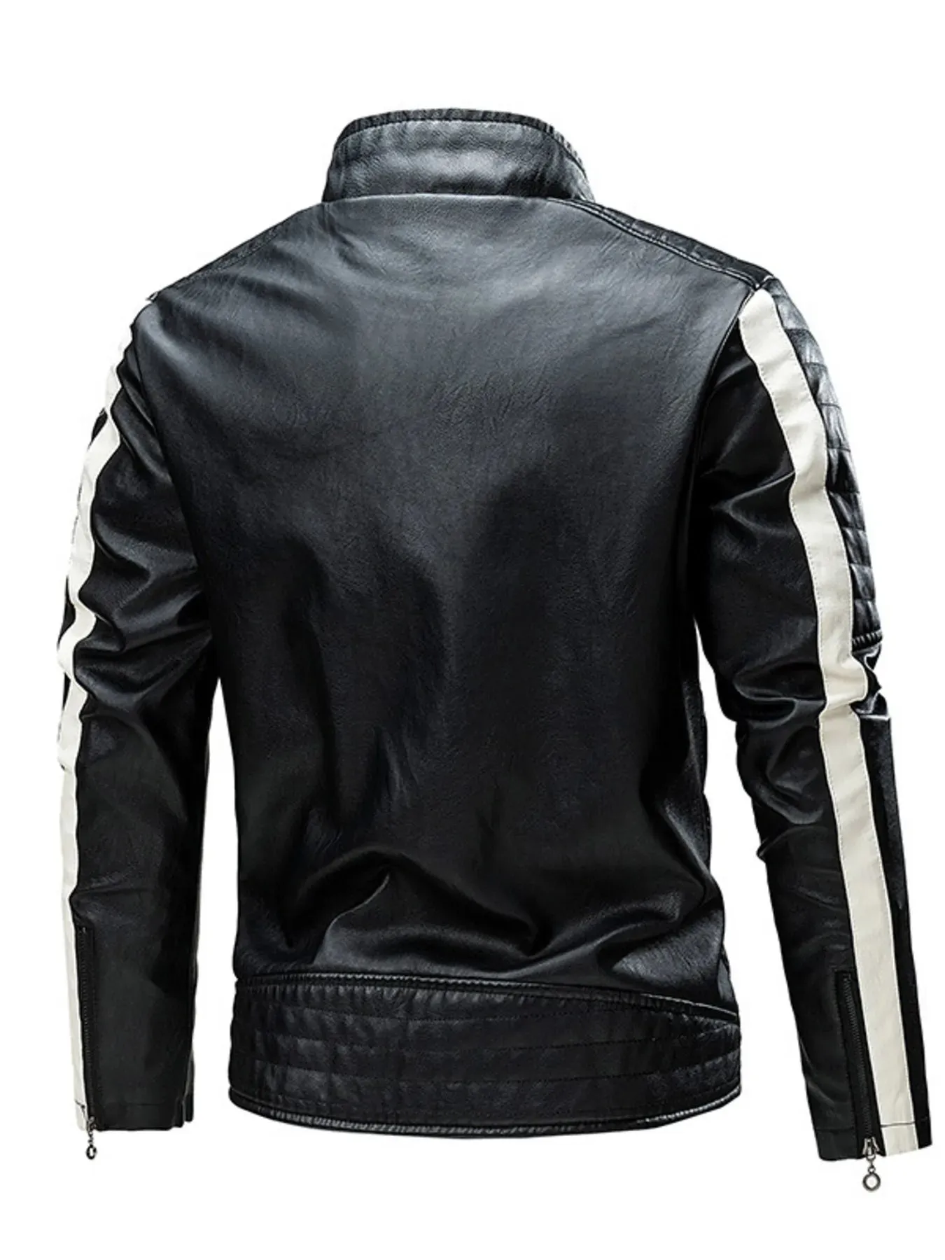 Men's Plus Size Contrast Zip Up Long Sleeve Jacket sold by Unique Kulture product image thumbnail 2