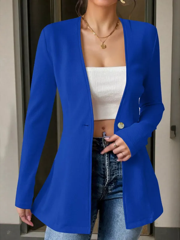 One Button Long Sleeve Blazer sold by Unique Kulture