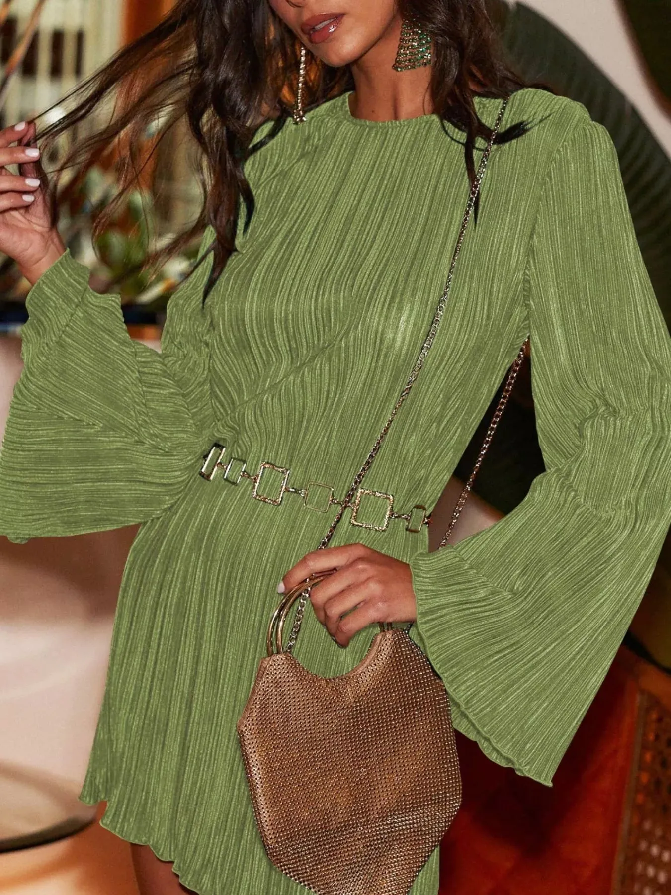 Cutout Back Flare Sleeve Dress sold by Unique Kulture product image thumbnail 3