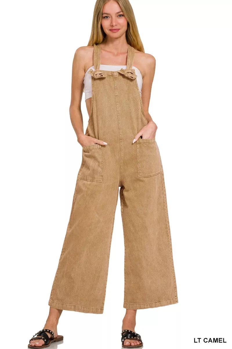 Zenana Washed Knot Strap Pockets Jumpsuit sold by Unique Kulture product image thumbnail 2
