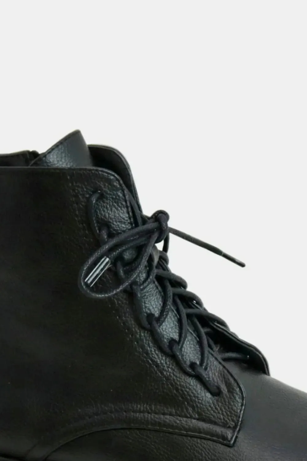 Beast Fashion Faux Leather Lace-Up Boots with Side Zipper sold by Unique Kulture product image thumbnail 3