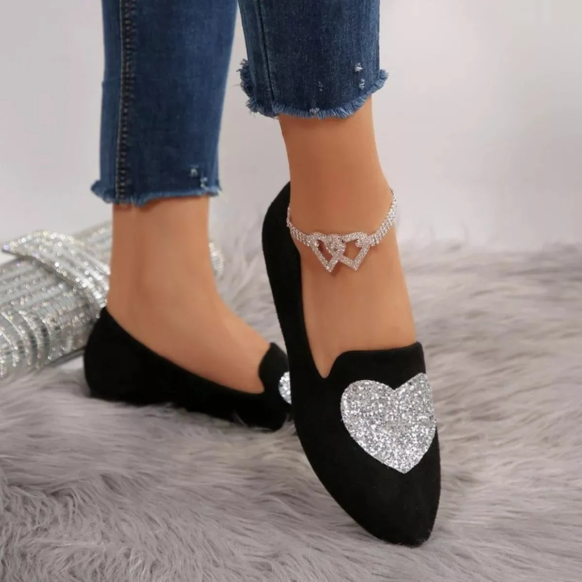 Point Toe Heart Slip-Ons sold by Unique Kulture product image thumbnail 3