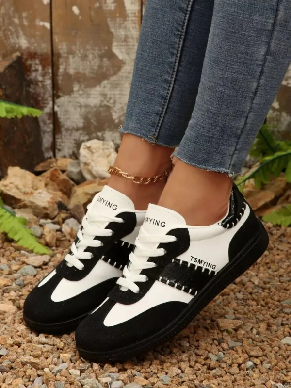 Contrast Lace Up Sneakers sold by Unique Kulture