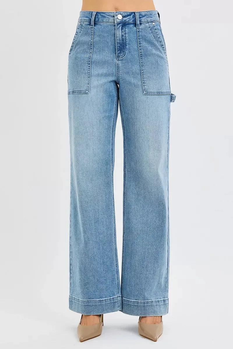 RISEN Full Size High Rise Straight Leg Jeans with Front Pockets Plus Size sold by Unique Kulture product image thumbnail 3