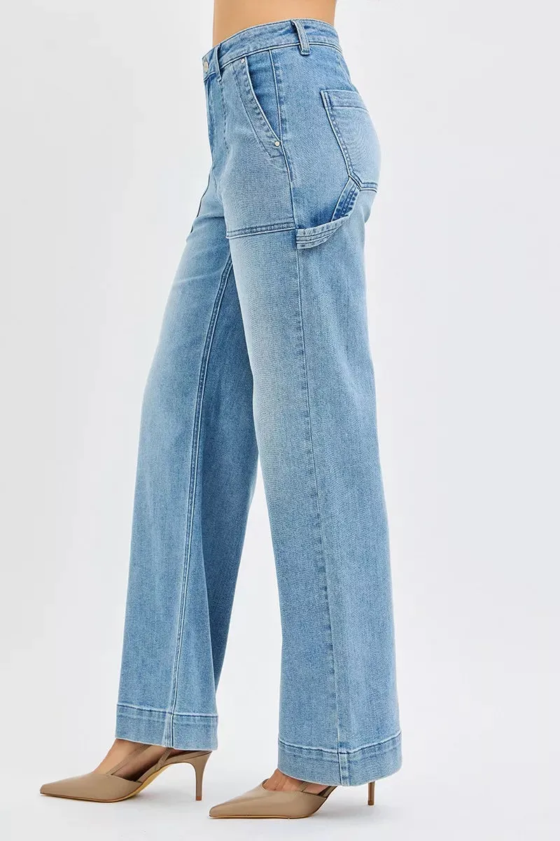 RISEN Full Size High Rise Straight Leg Jeans with Front Pockets Plus Size sold by Unique Kulture product image thumbnail 4