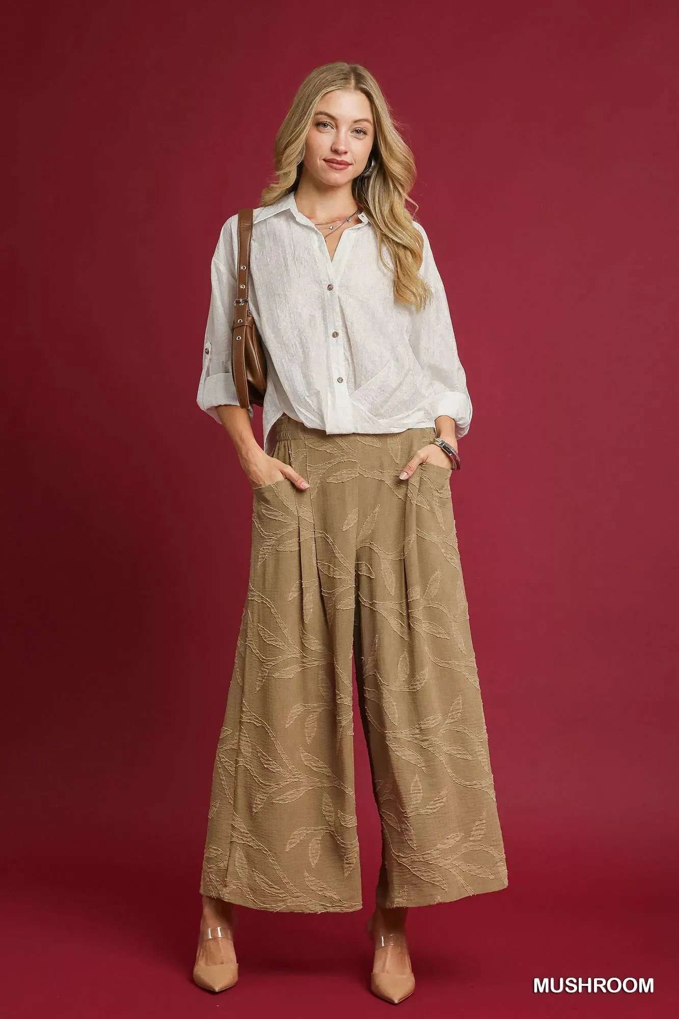 Umgee Jacquard Wide-Leg Pants sold by Unique Kulture product image thumbnail 4