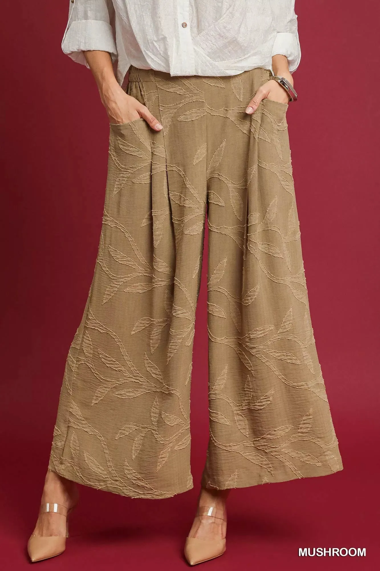 Umgee Jacquard Wide-Leg Pants sold by Unique Kulture